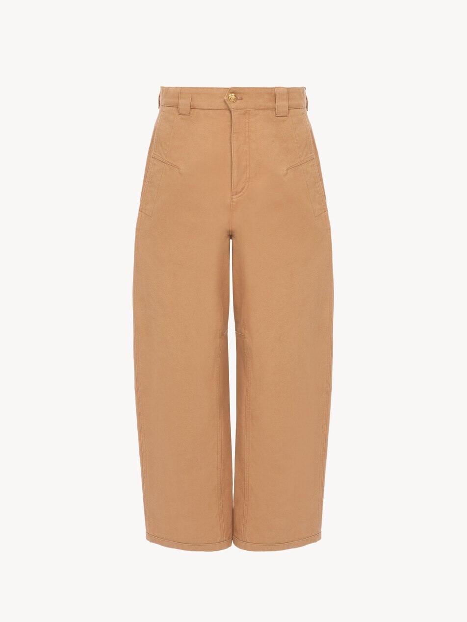 Pantalon barrel en toile de coton