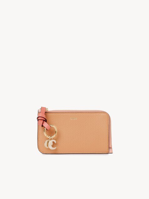 Alphabet wallet in grained leather