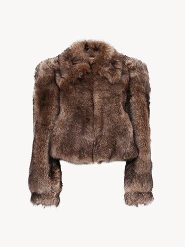 Cropped jacket in shearling - 2