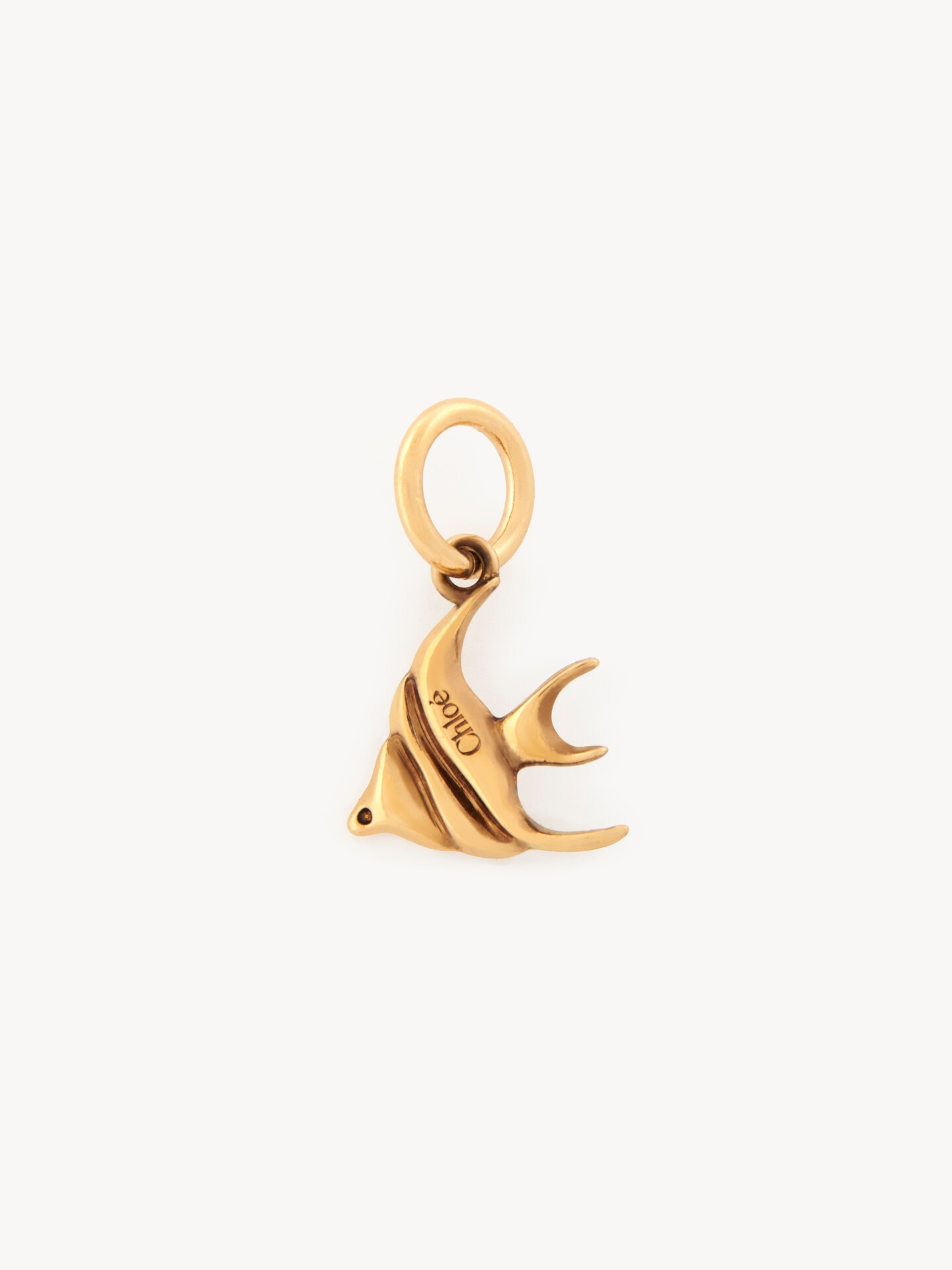 Alphabet Fish charm in brass - 2