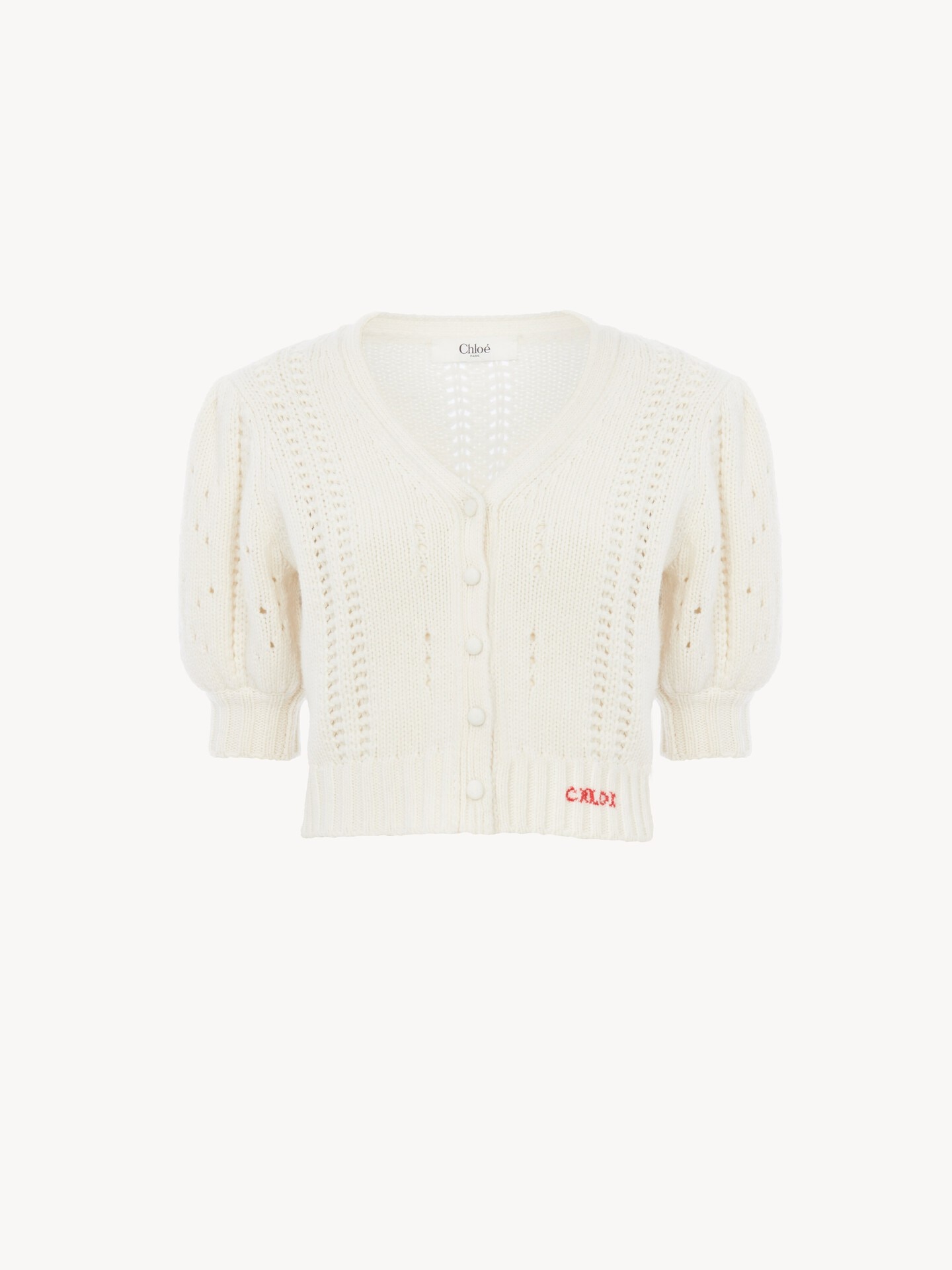 Cardigan manches bouffantes en maille de laine et cachemire - 2