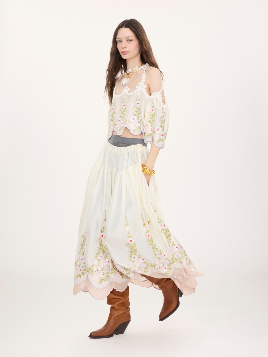 Cut-out cropped top in technical taffeta - 9