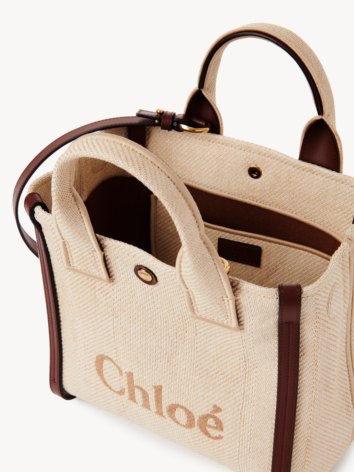 ラフィアエフェクトファイバー製Chlo&eacute; Carryスモールトートバッグ - 5