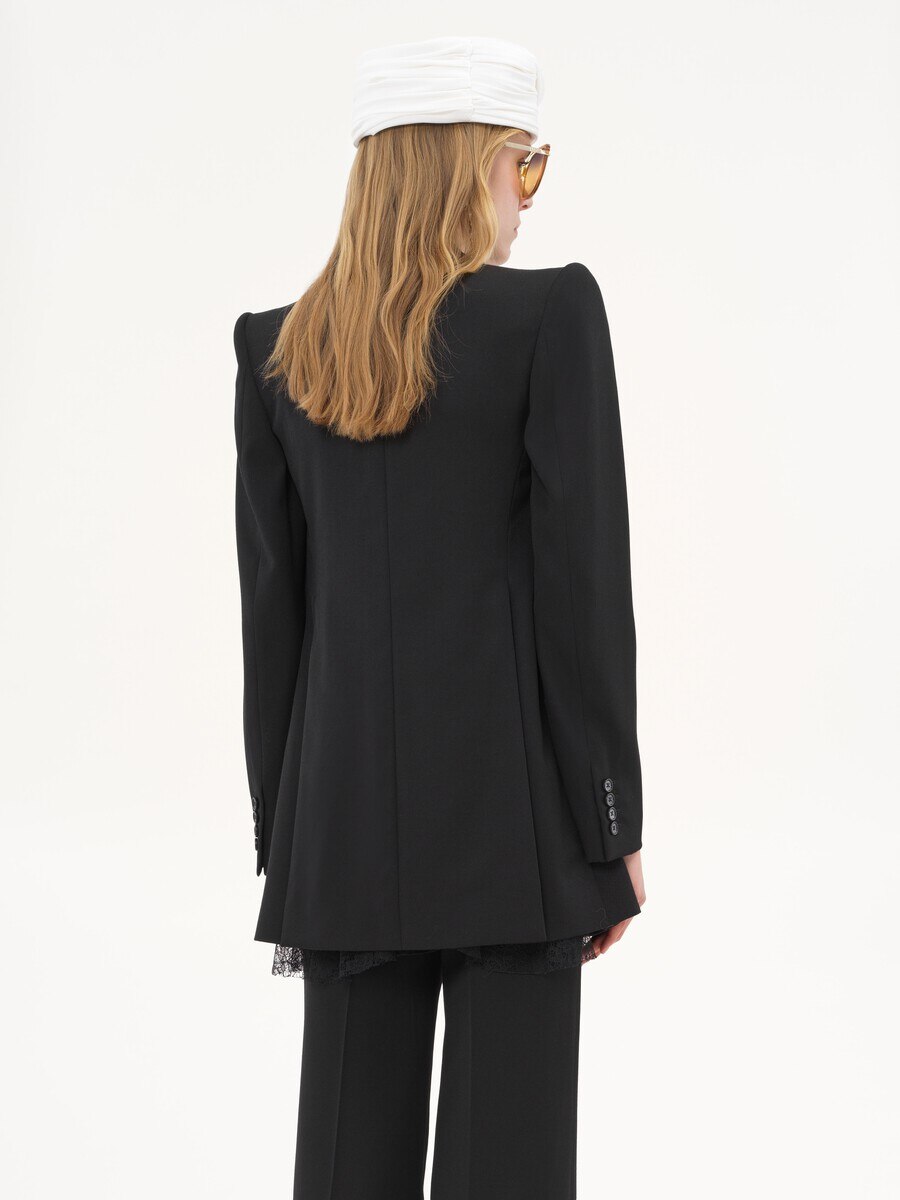 Veste blazer en laine grain de poudre - 7