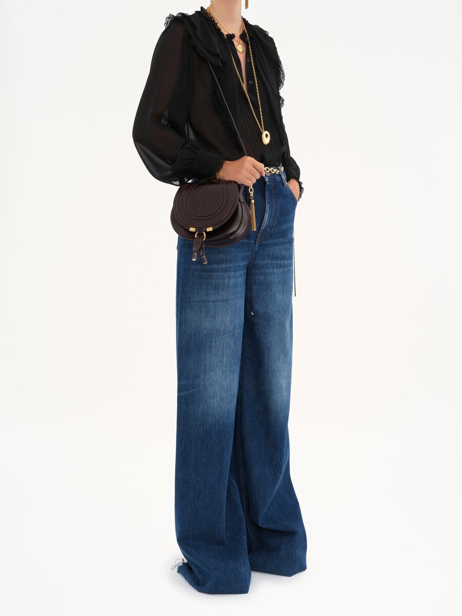 Small Marcie saddle bag in shiny leather - 7