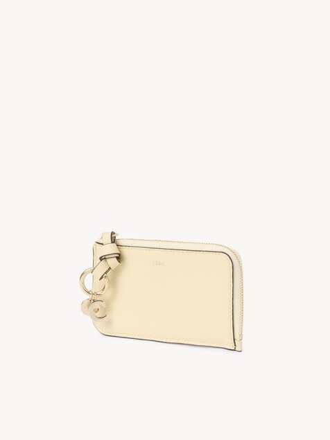 Alphabet wallet in grained leather