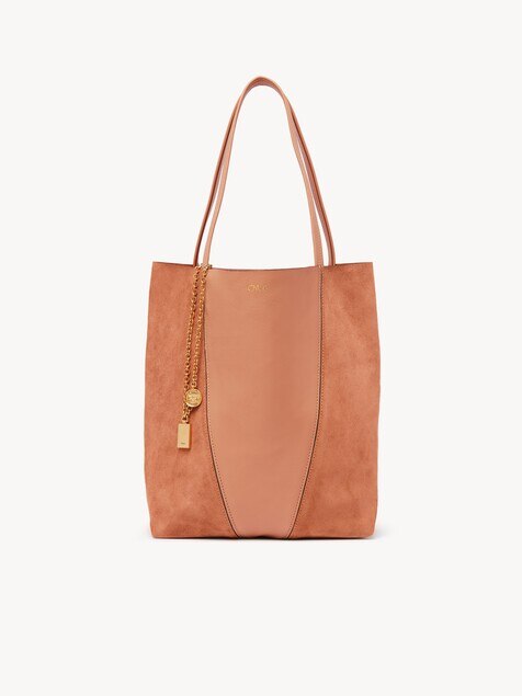 Chlo&eacute; Spin tote bag in grained & suede leather