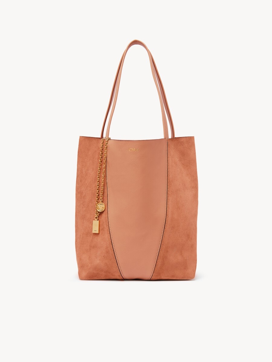 Chlo&eacute; Spin tote bag in grained & suede leather - 1