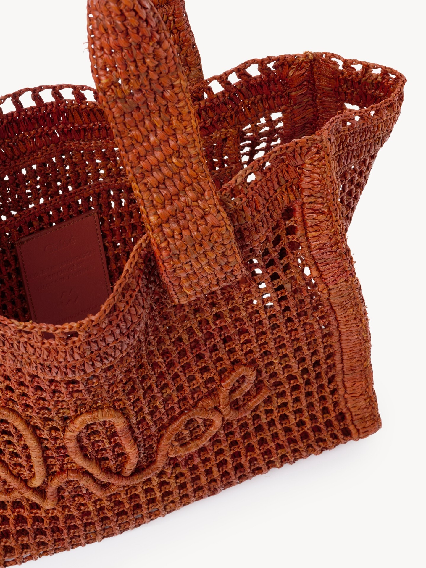 Summer Banana east-west tote bag in raffia - 6