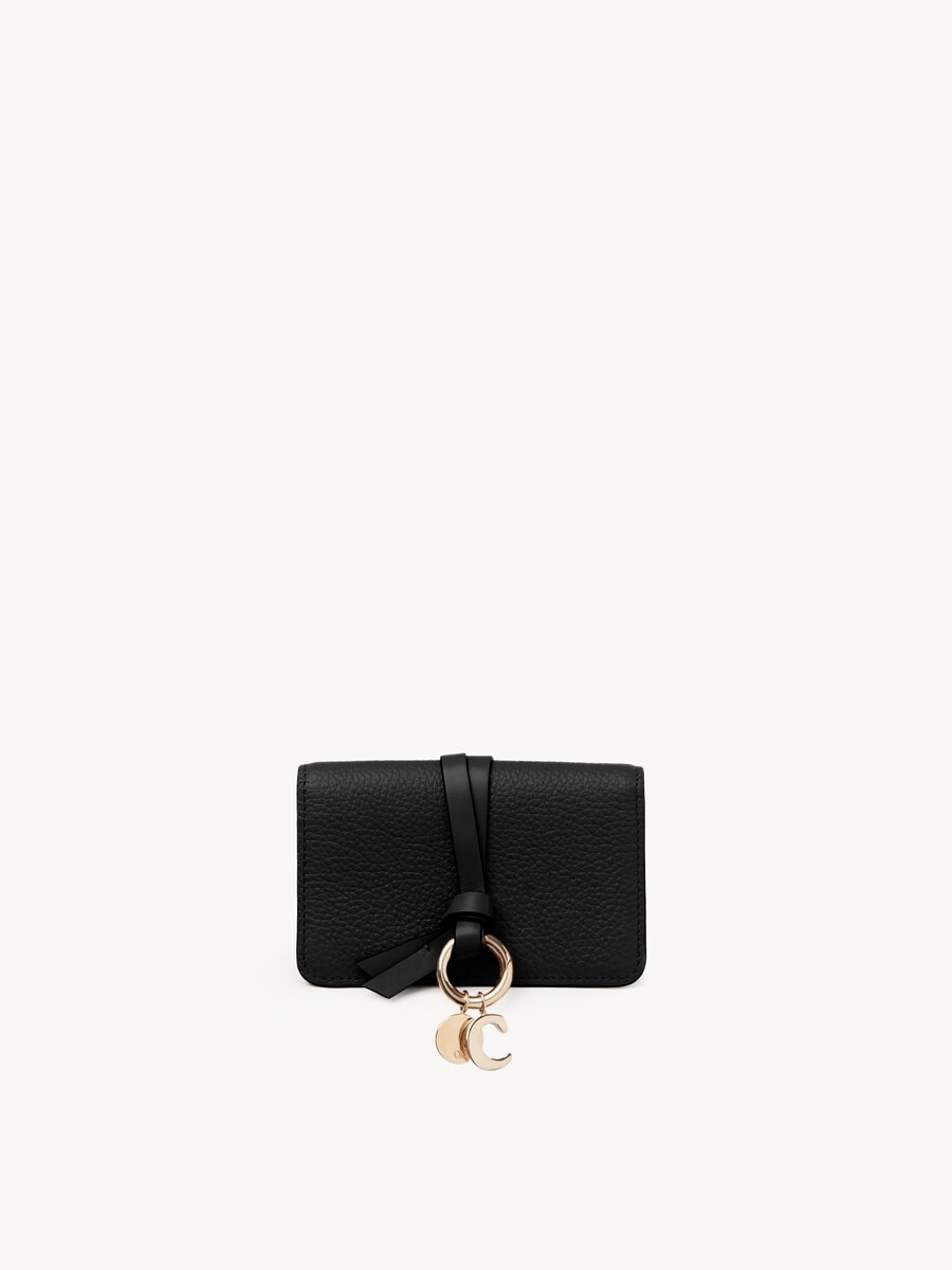Alphabet card holder in grained leather - 1