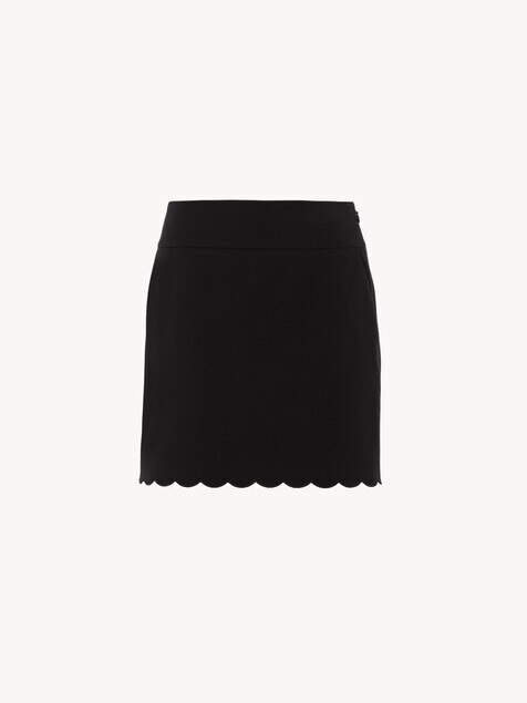 Scalloped mini skirt in soft cavalry cotton