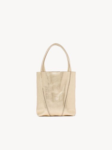 Small Chlo&eacute; Spin tote bag in metallic leather with horse charms - 7