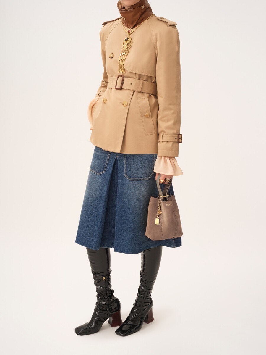 Small Chlo&eacute; Spin tote bag in suede leather - 6