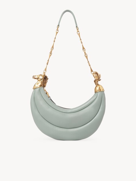 Sac port&eacute; &eacute;paule Chain Horse en cuir grain&eacute;