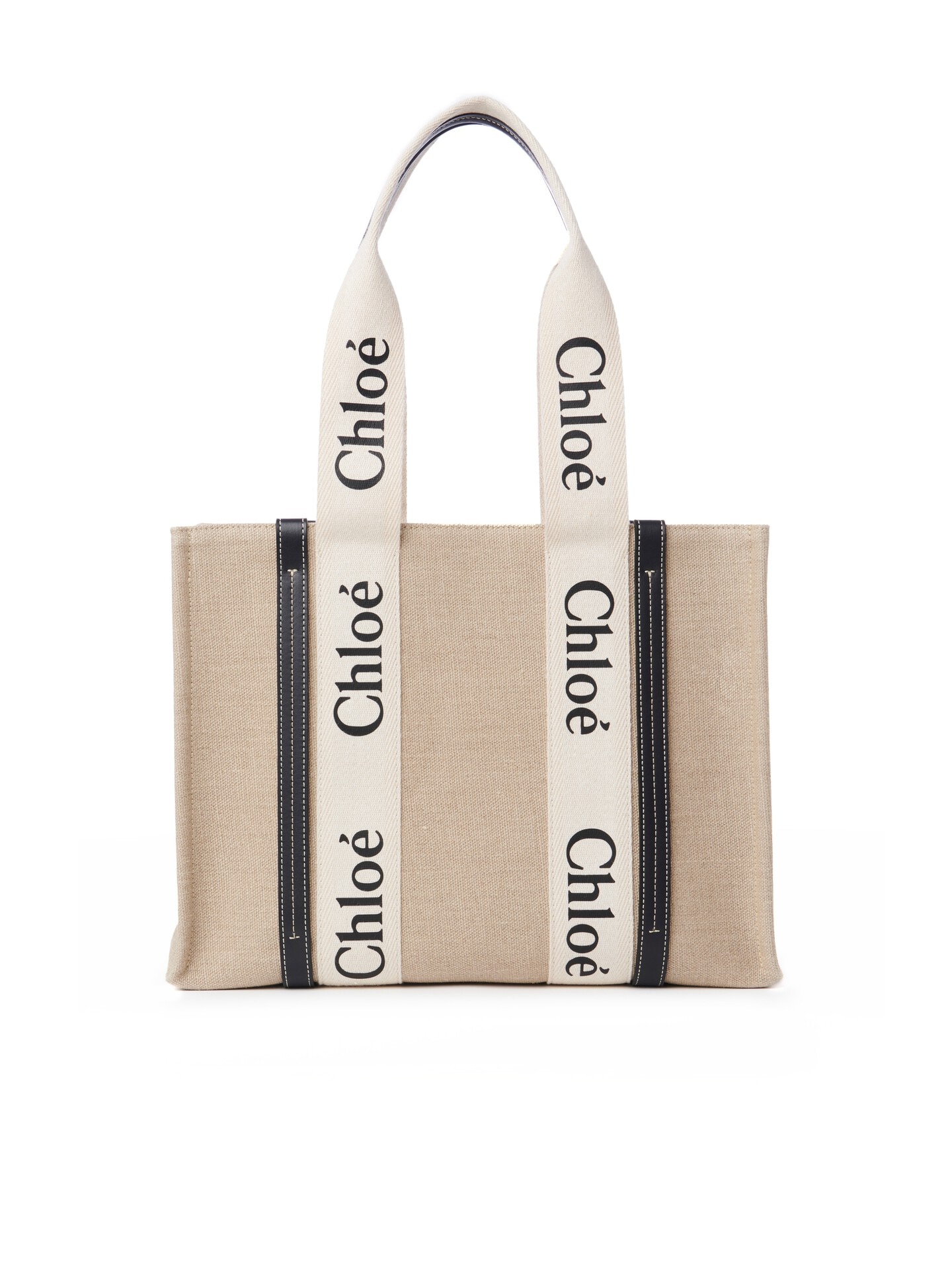 リネン製Woodyトートバッグ 青 - Chloé