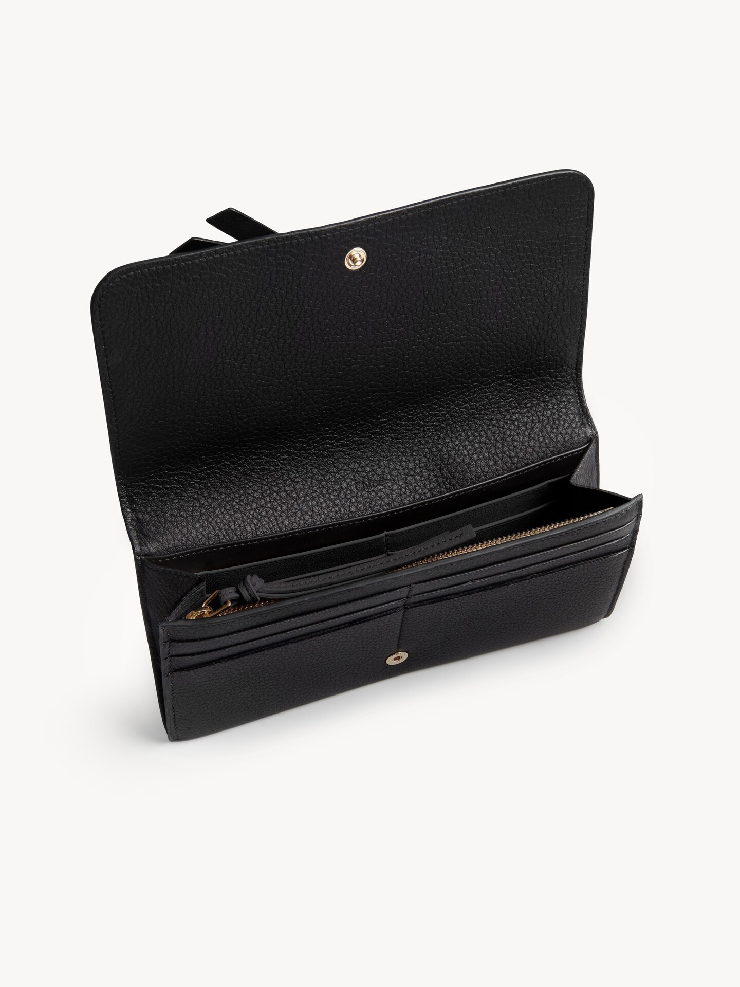 Alphabet wallet with flap in grained leather - 3