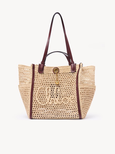 Chlo&eacute; Iconic double carry bag in raffia