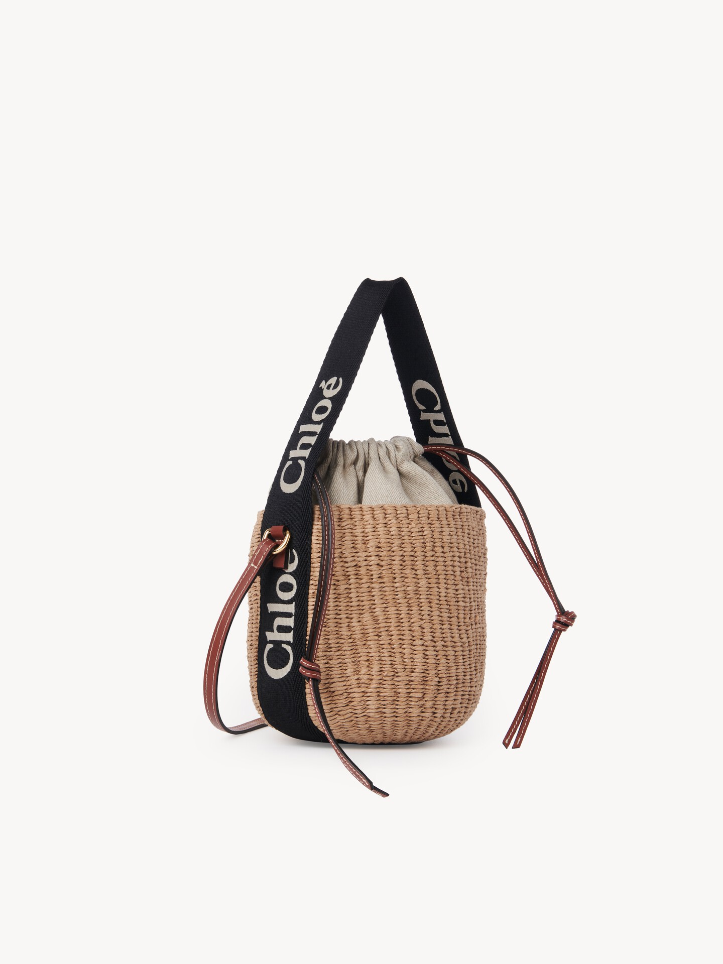 Small Woody basket in natural fibers Brown - Chloé