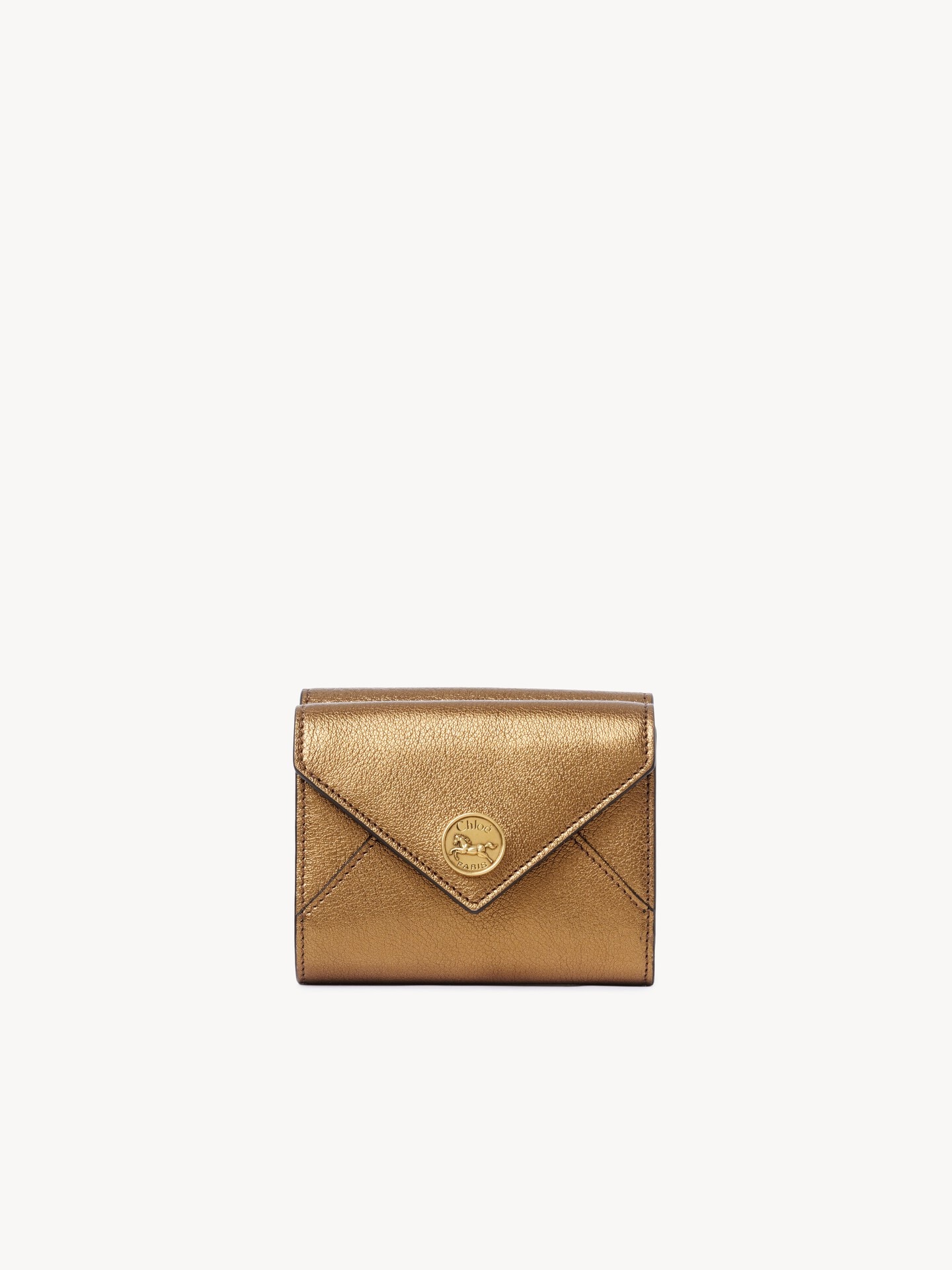 Petit portefeuille &agrave; trois volets Envelope en cuir m&eacute;tallis&eacute; - 1.0