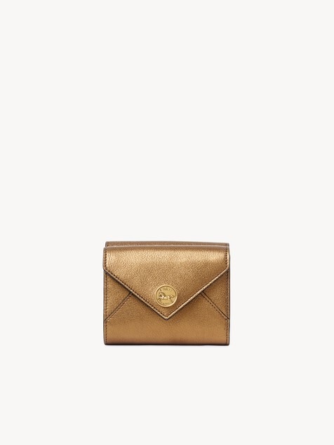 Small Envelope tri-fold in metallized leather
