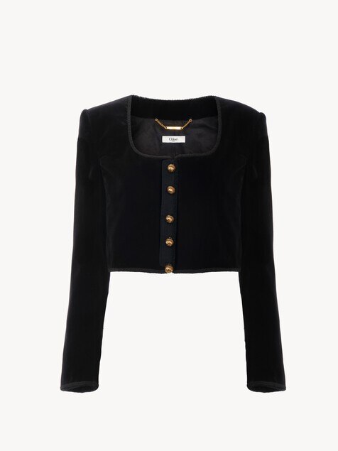 Cropped Spencer jacket in velvet