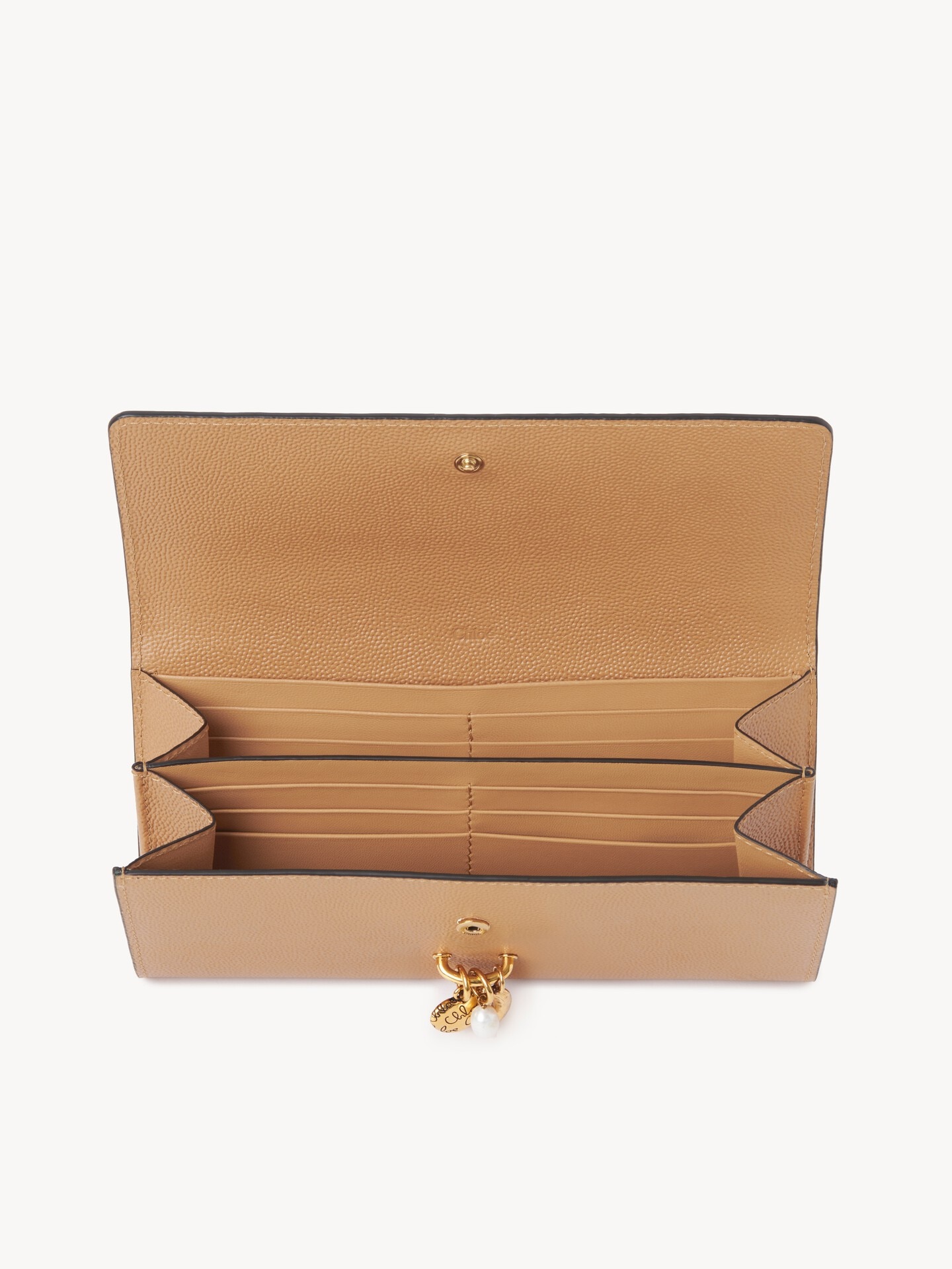 Chlo&eacute; Charms long wallet with flap in grained leather - 5