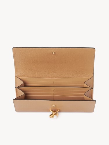 Chlo&eacute; Charms long wallet with flap in grained leather - 5
