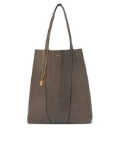 グレインレザー製Chloé Spinラージトートバッグ Flannel Grey