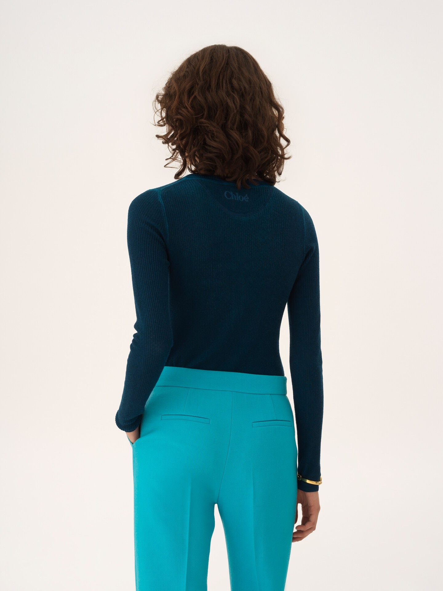 Pull henley en maille de laine m&eacute;rinos - 5