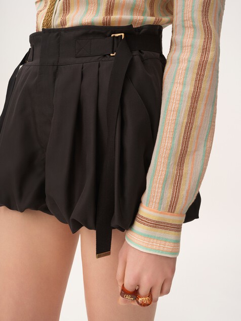 Mini bloomer shorts in washed silk habotai