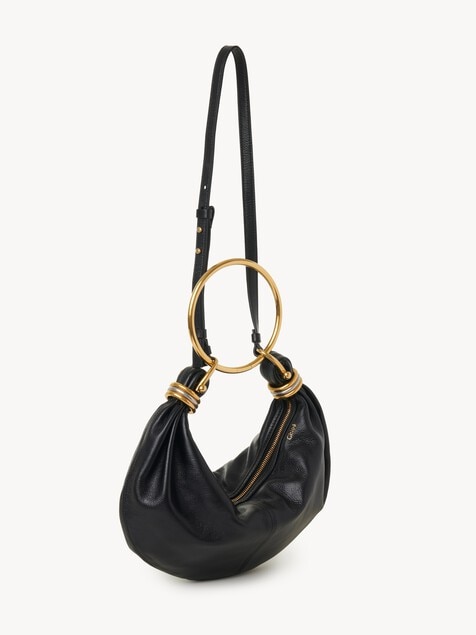 Small Bracelet Hobo bag in grained leather