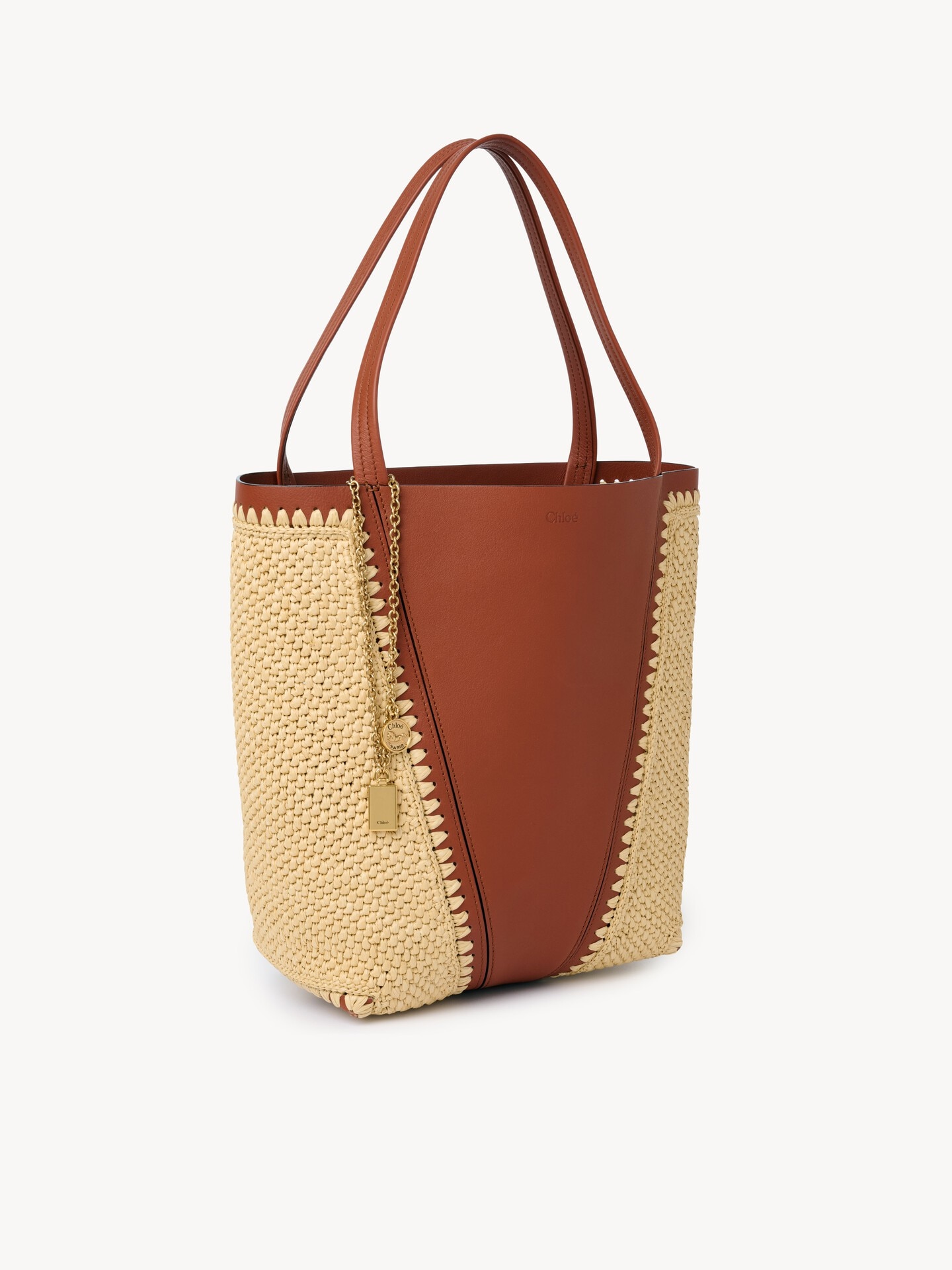 Chlo&eacute; Spin Tote Bag aus geflochtenen Fasern und Leder - 4