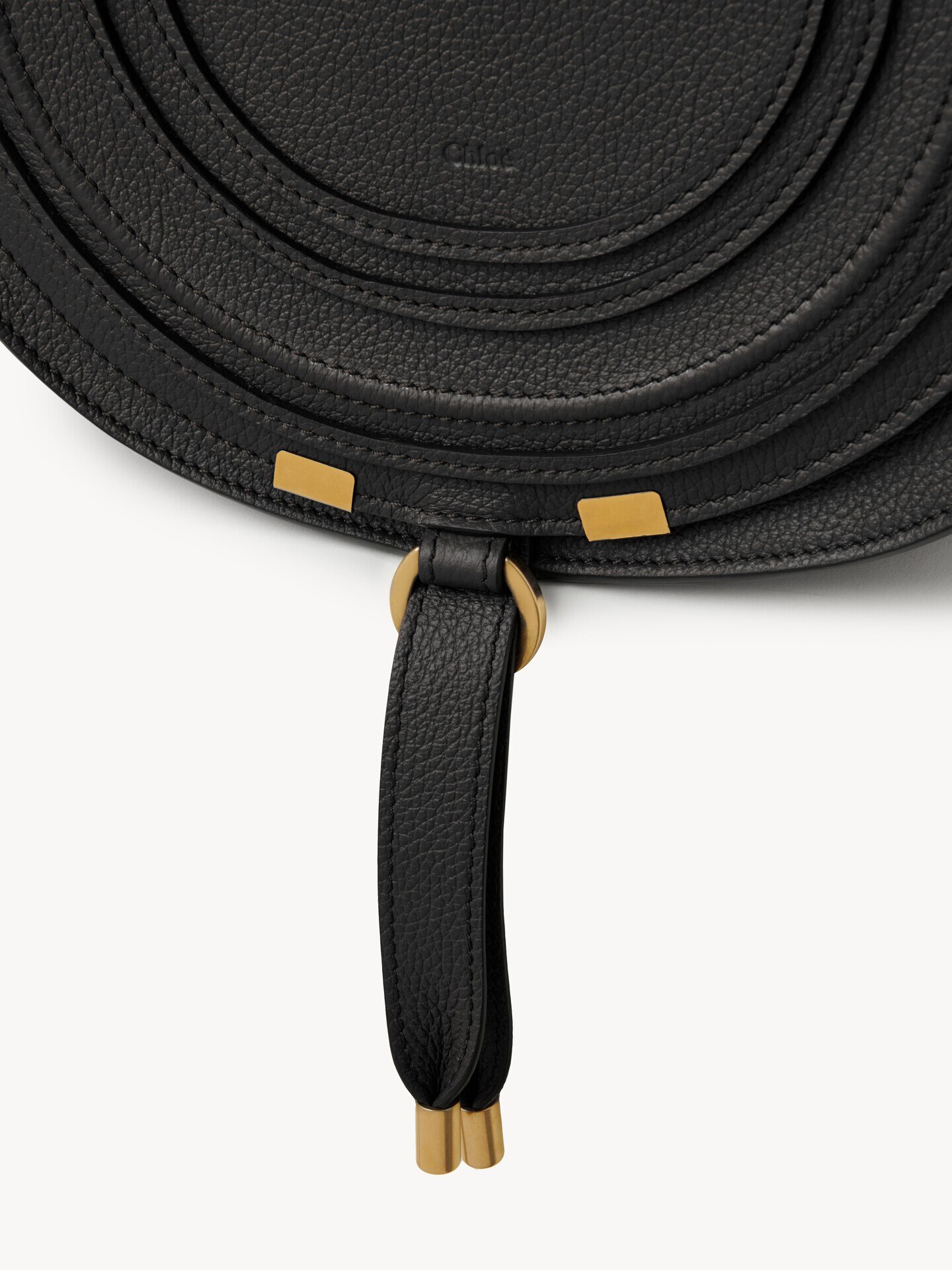 Marcie saddle bag in grained leather - 5.0