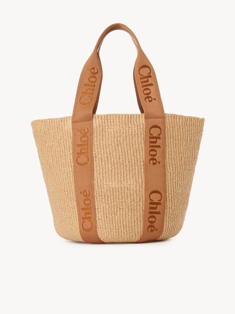 Bolso cesta grande Woody de fibras naturales