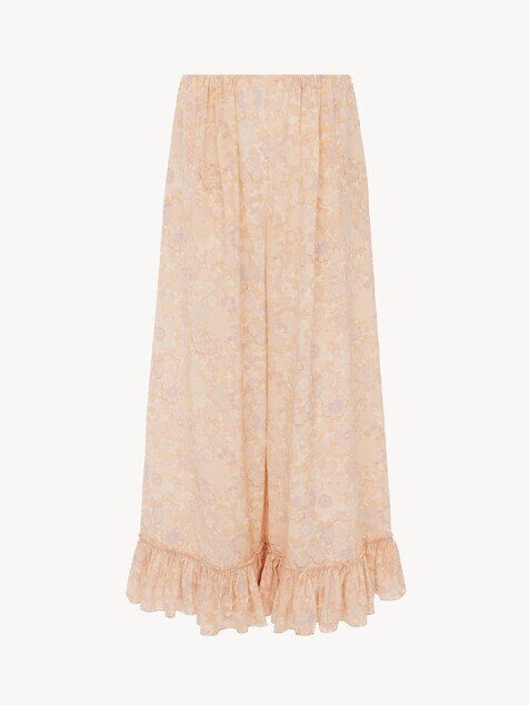 Pantalon court fluide en cr&ecirc;pe de chine