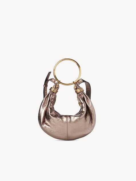 Small Bracelet Hobo bag in metallized leather