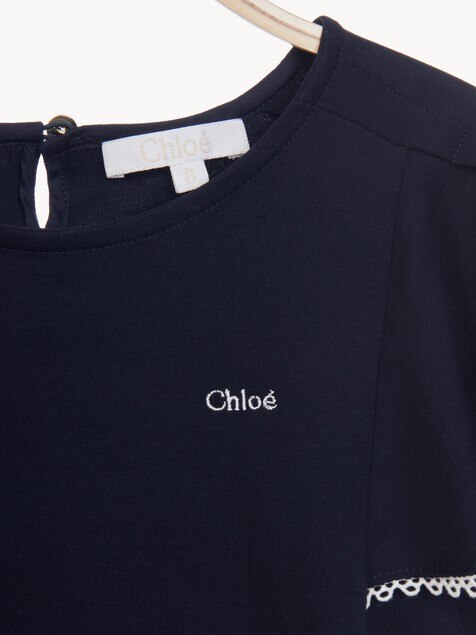 Kids' guipure-trim T-shirt