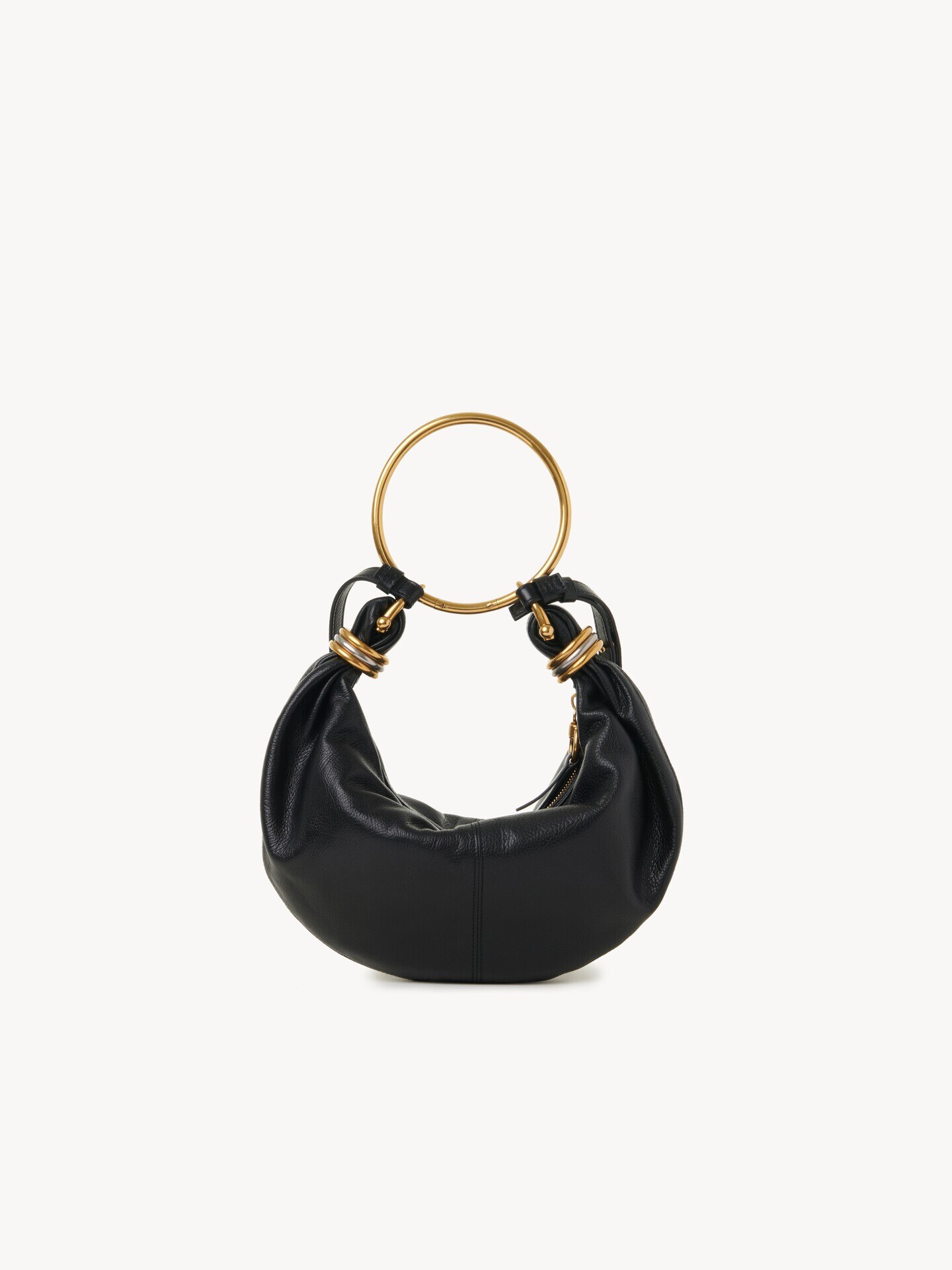Small Bracelet Hobo bag in grained leather - 4.0