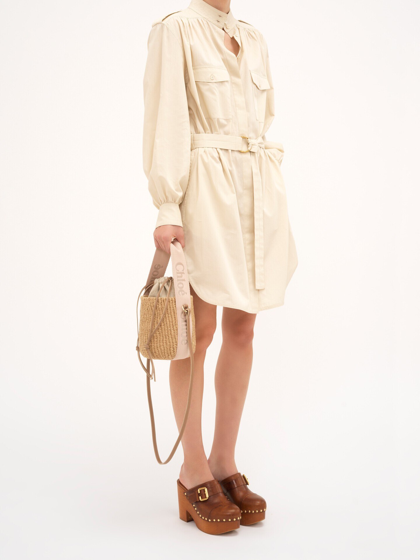 9/10まで⭐︎お値下げ中！ Chloe woody スモールバスケット 天然繊維を使用したWoodyスモールバスケット Blushy Beige - Chloé