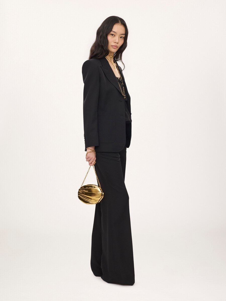 Chlo&eacute; Pliss&eacute; minaudi&egrave;re with chain in copper & brass - 6