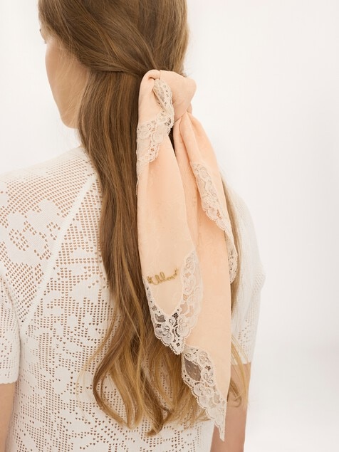 The Chlo&eacute; Poetic square scarf in silk & lace