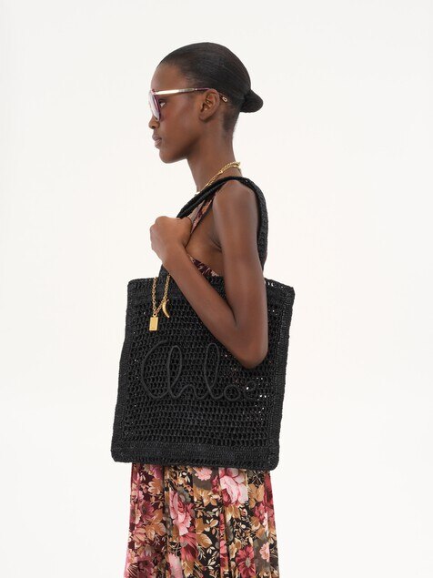 Summer Banana tote bag in raffia