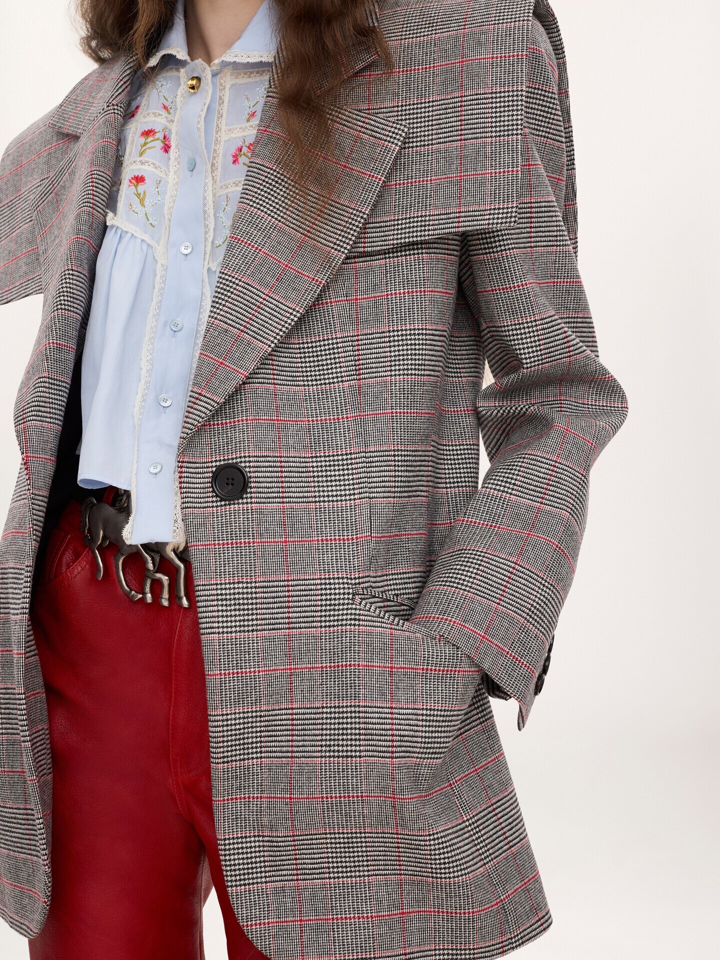 Single-breasted tailored jacket in Prince of Wales wool - 7.0