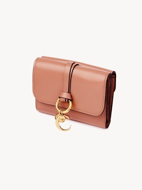 Small Alphabet tri-fold in shiny leather