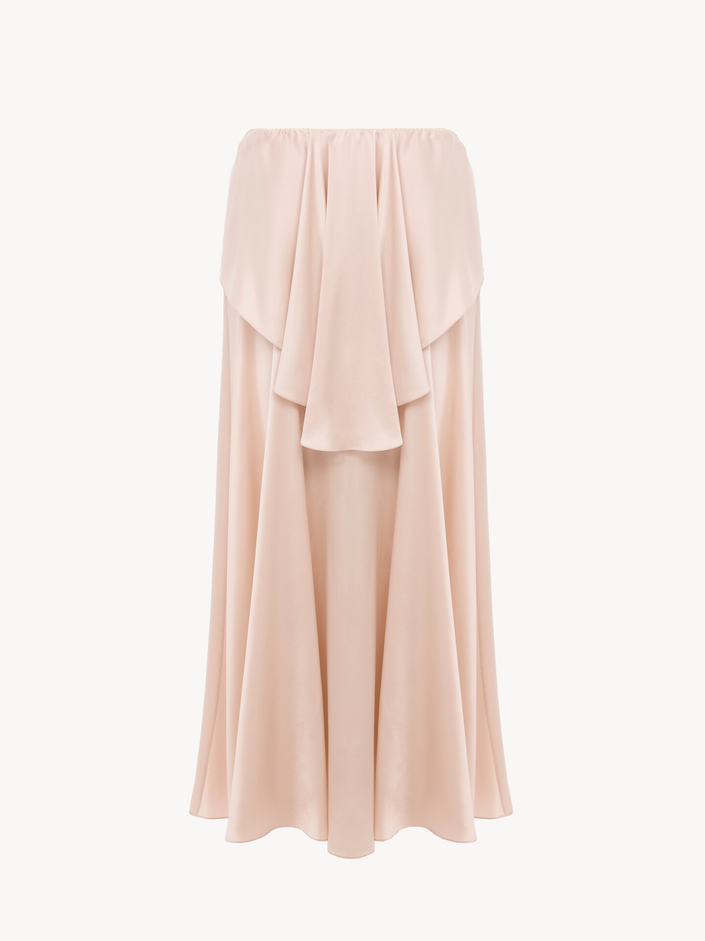 Fluid layered midi skirt in washed silk satin - 2