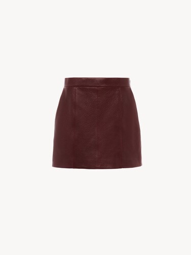 Straight mini skirt in leather - 2