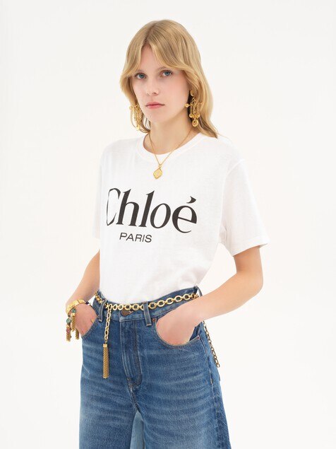 Oversized logo T-shirt in cotton jersey