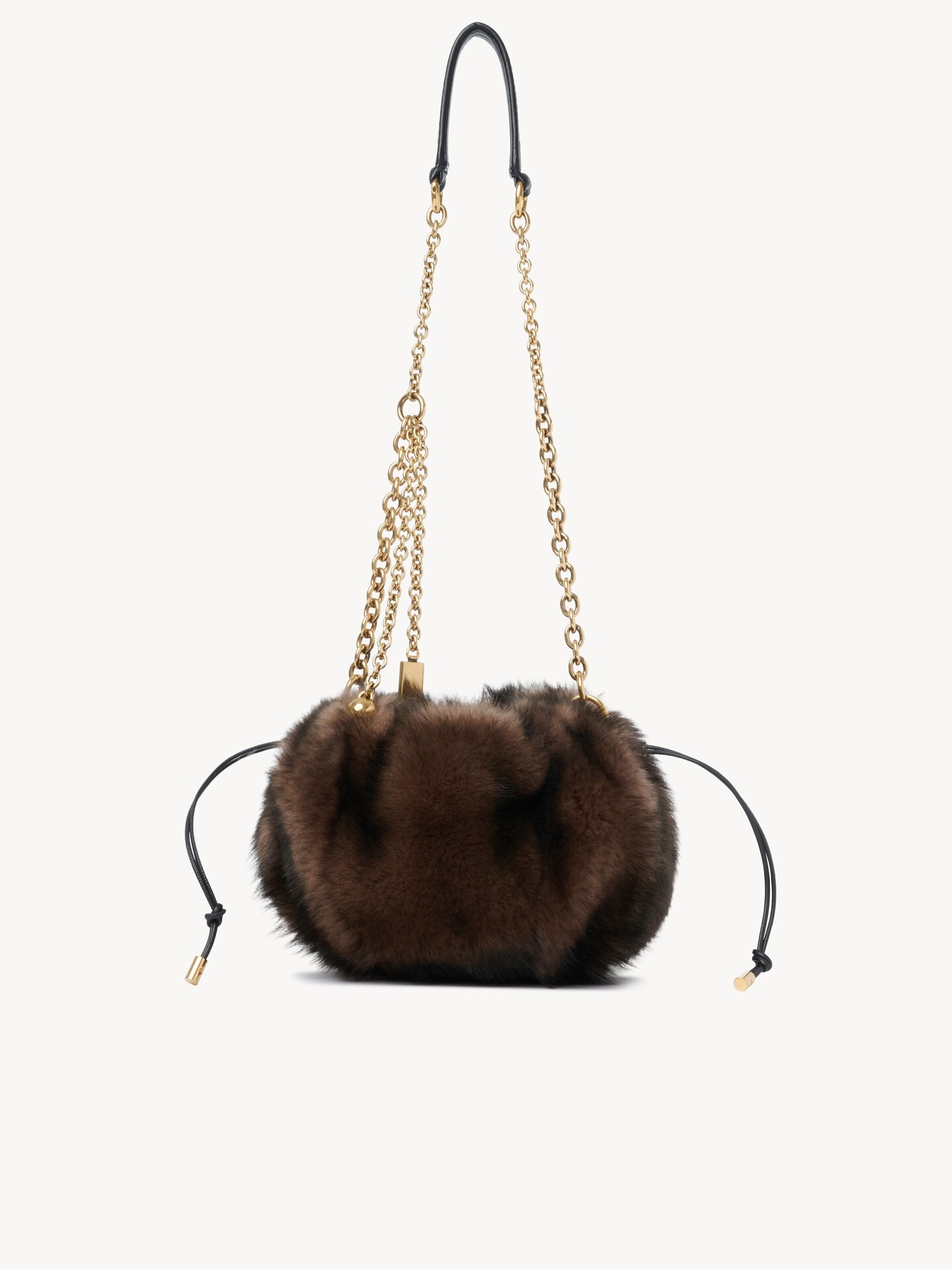 Chlo&eacute; Pliss&eacute; shoulder bag with chain in shearling - 2