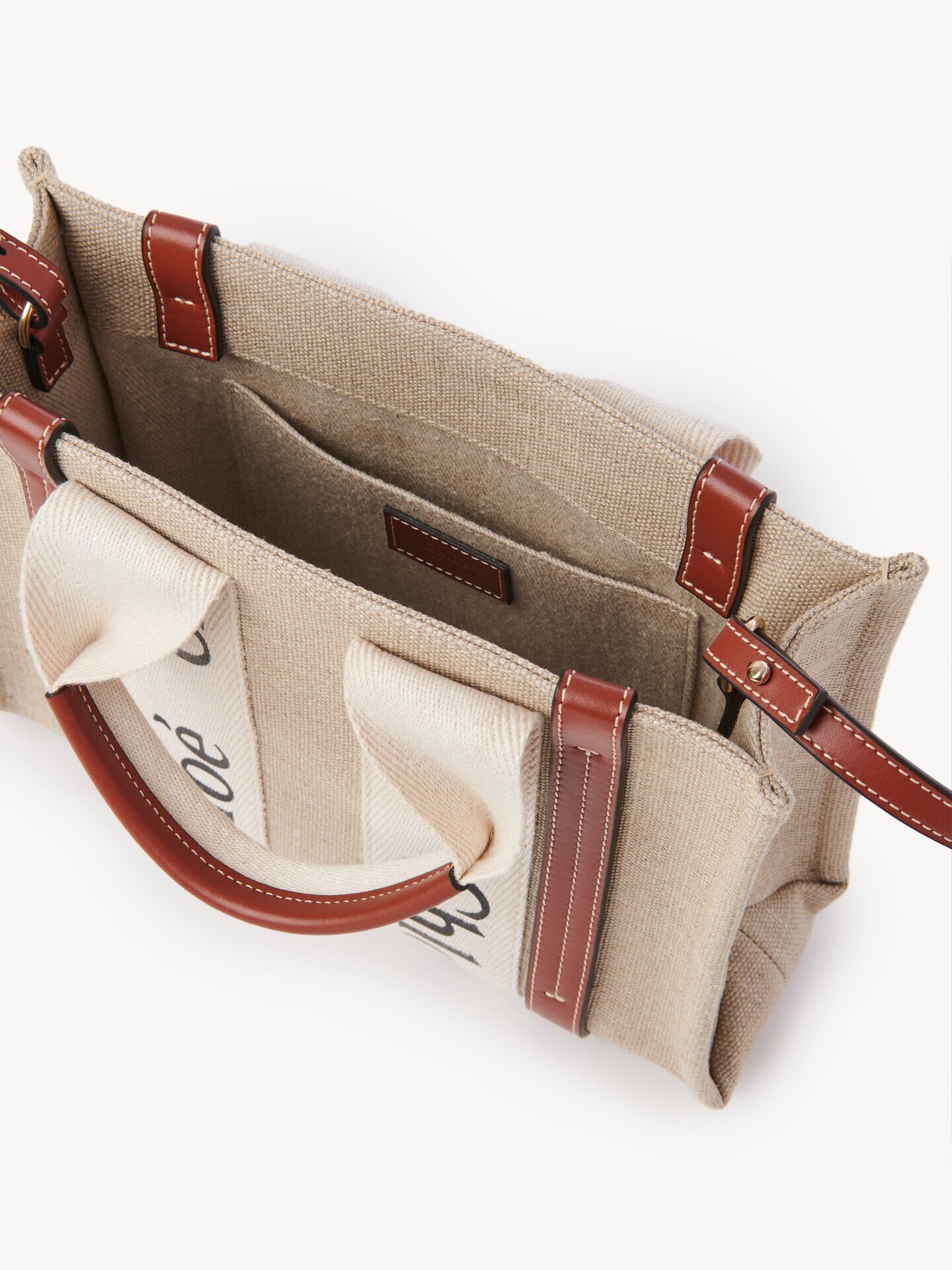 Bolso tote peque&ntilde;o Woody de lino - 8