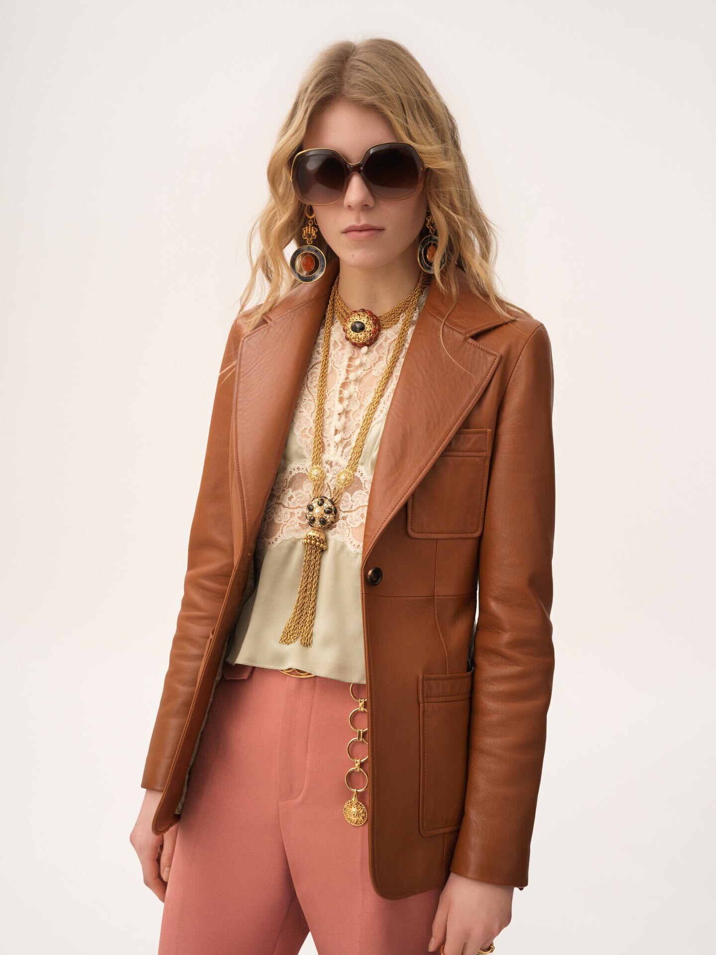 Veste blazer en cuir